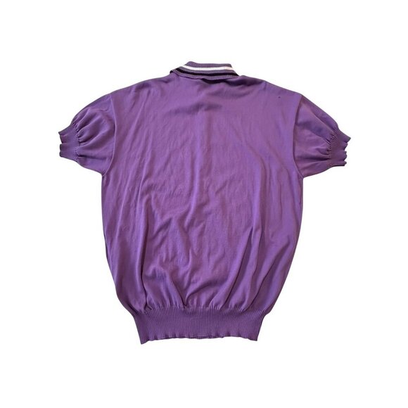 Plan C Striped Collar Cotton Knit Polo, Lavender, Size 42 IT, New with tag - Picture 8 of 15